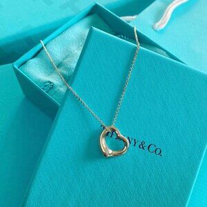 Tiffany & Co. Open Heart Necklace in 925 Sterling Silver